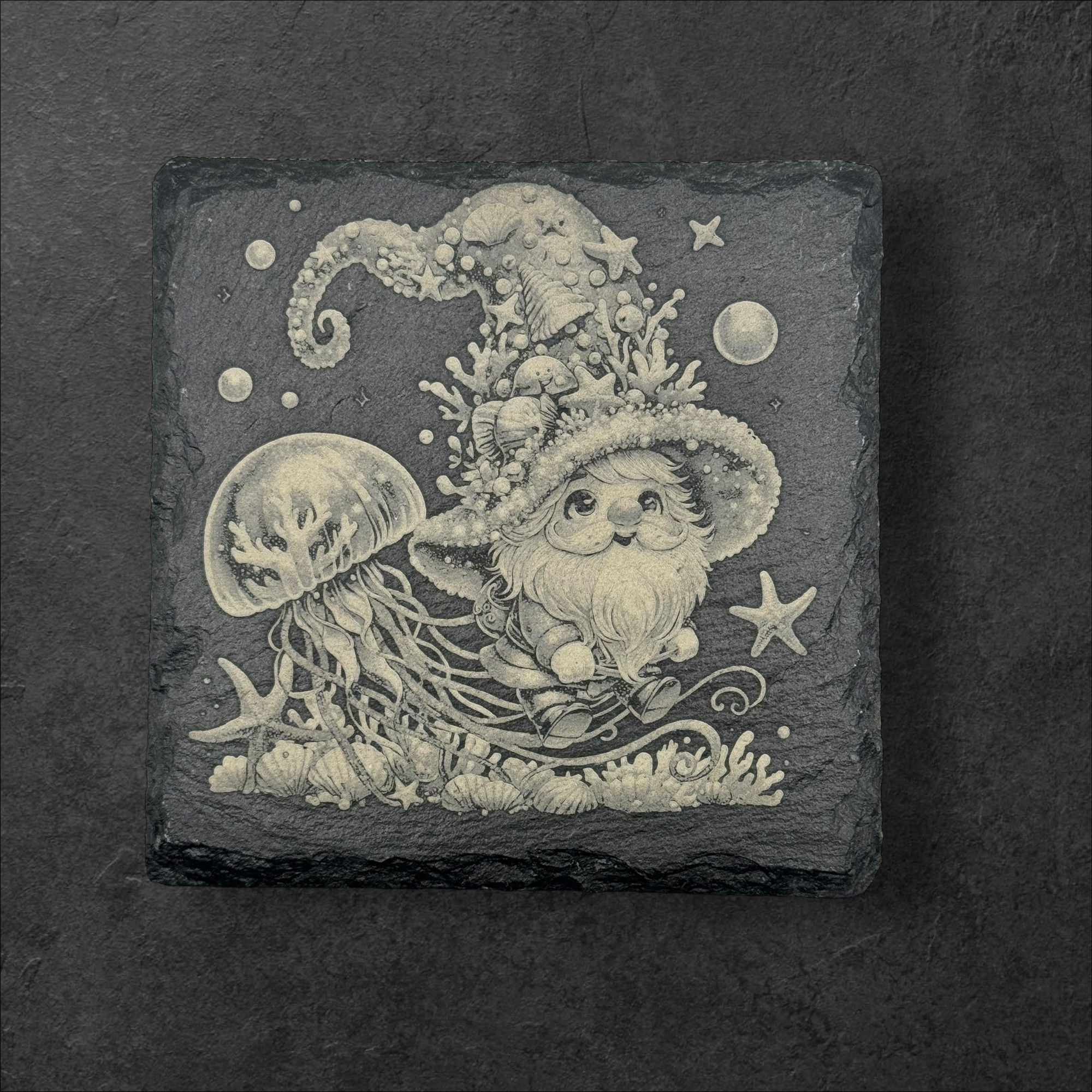 Under the Sea Gnome Slate Coasters