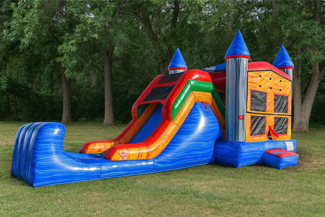 blue and orange castle bounce house water slide combo.jpg