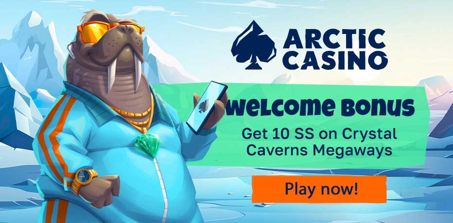 Arctic Casino No Deposit Bonus - Claim 10 Super Spins on Crystal Cavern Megaways