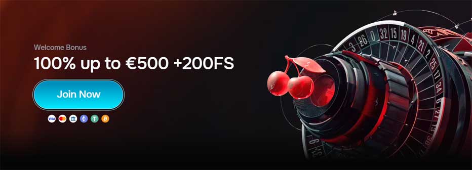 Revolution Casino welcome bonus - 100% bonus up to €500 + 200 Free Spins
