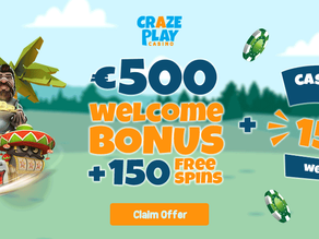 Craze Play Bonus Review – 150 Free Spins + Up to €500 Bonus