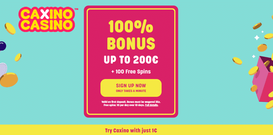 Claim a €200 non-sticky bonus + 100 Free Spins at Caxino
