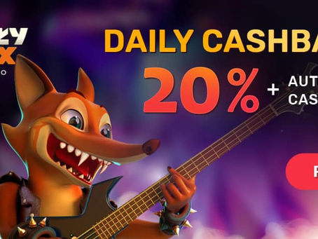 CrazyFox Casino – Receive 20% cashback every day