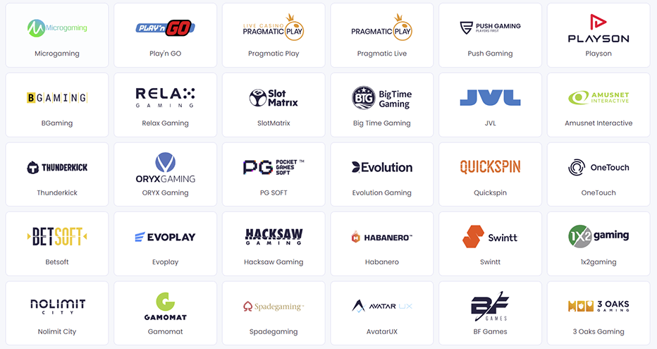 games and game providers at casinovibes