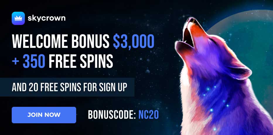 SkyCrown No Deposit Bonus Code - Claim 20 Free Spins on Signup!