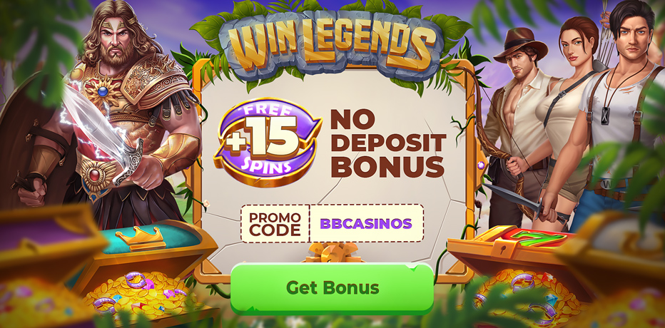 WinLegends Casino No Deposit Bonus Code - 15 Free Spins on Sign Up