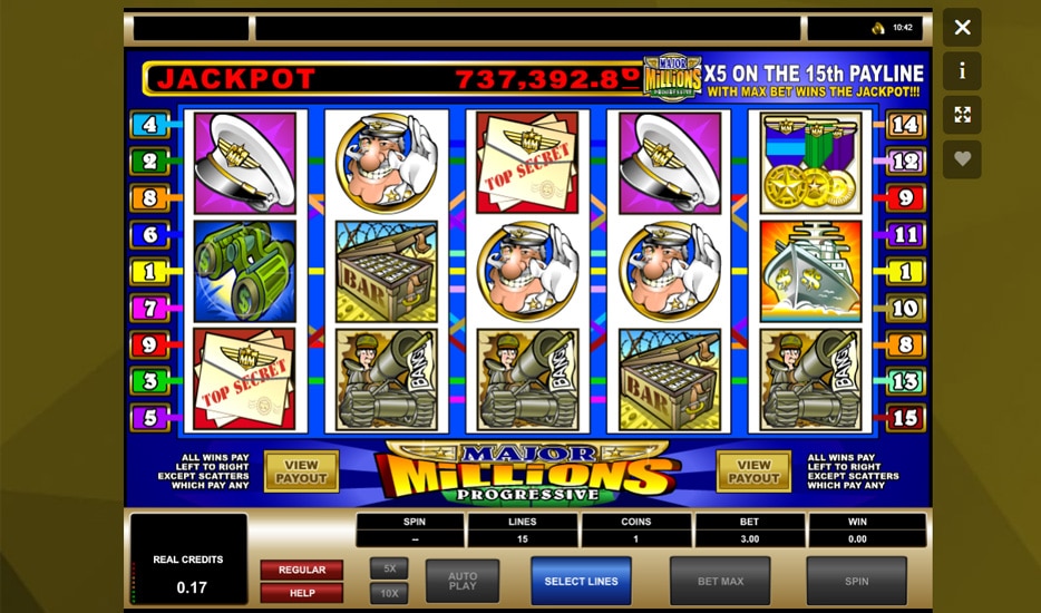 Major Millions 5 Reeled Jackpot Slot