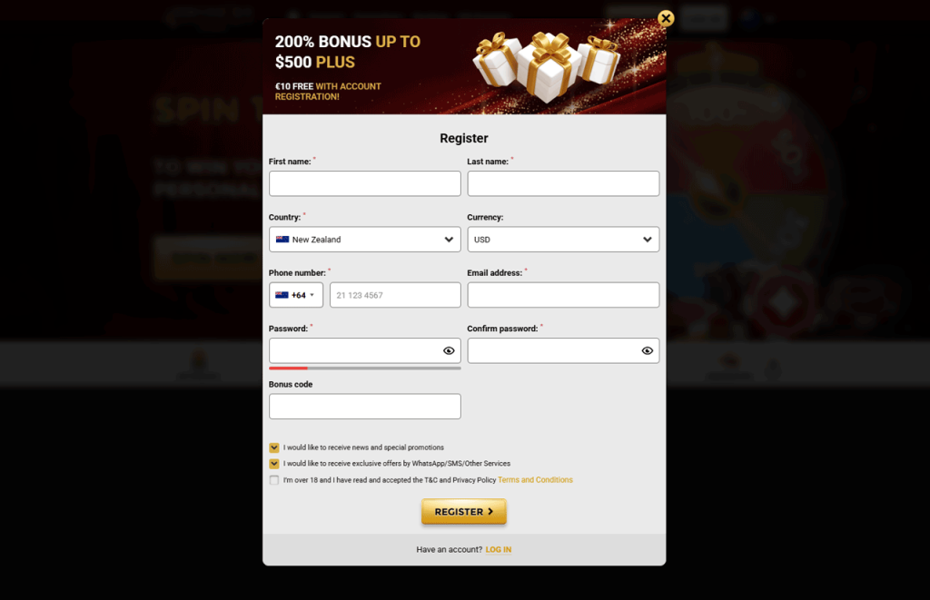 Get €10 Free at Unique Casino – no deposit required