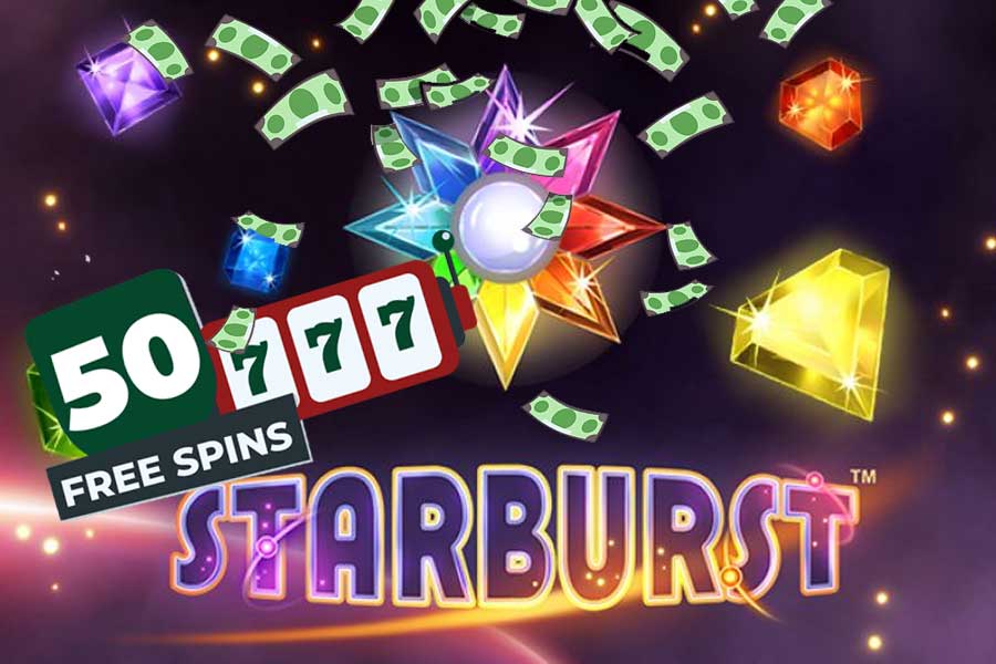 Claim 50 Free Spins on Starburst (no deposit) at these online casinos