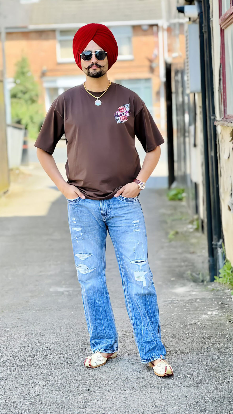 Thumbnail: Panjabiyat Rose Art Premium Oversize T shirt