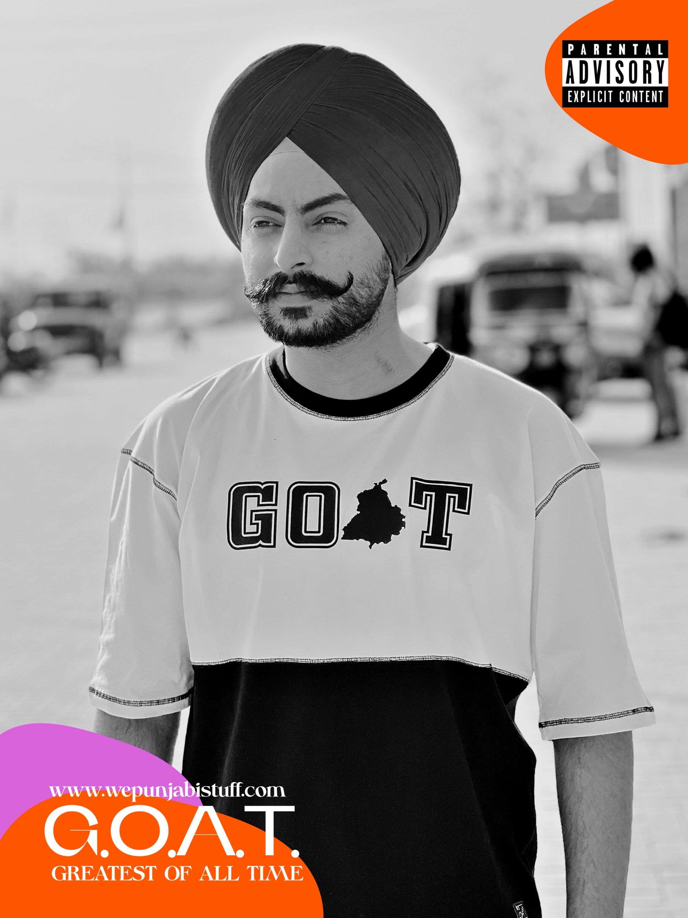 GOAT monochrome  Long Sleeved Cotton T shirt