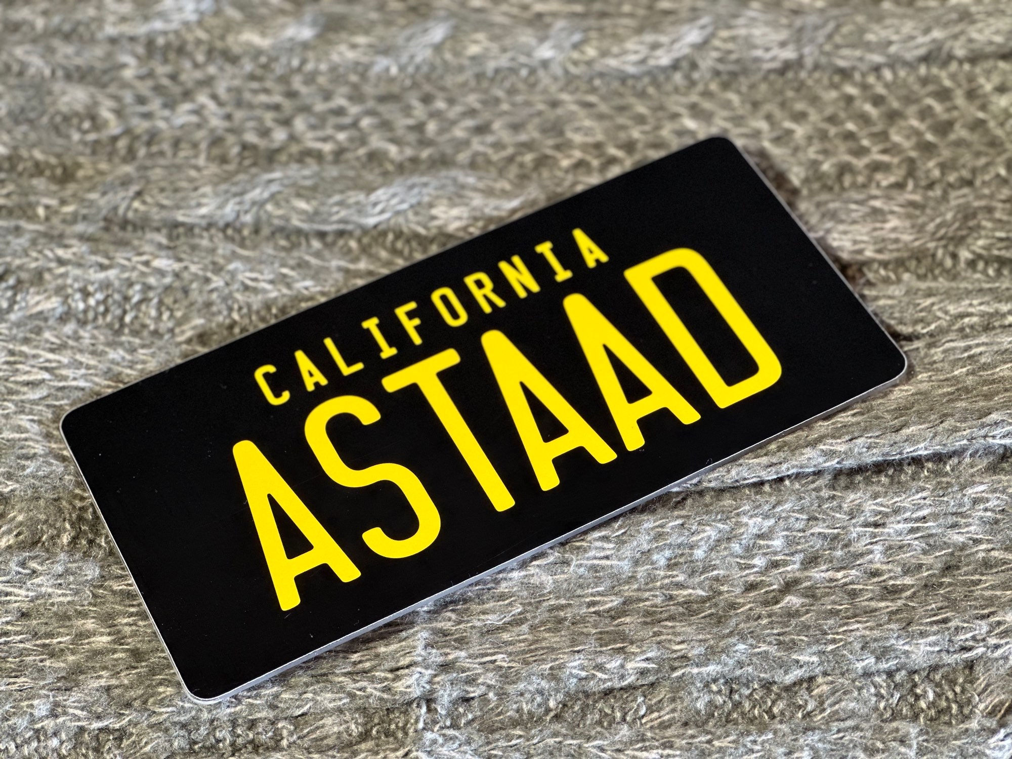 California style Dashboard Plate