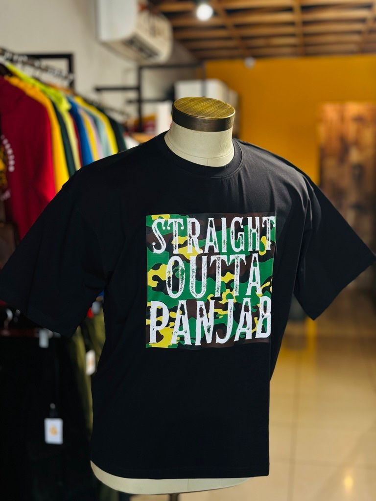 Thumbnail: Straight Outta Panjab Red Premium Drop Shoulder T-shirt 