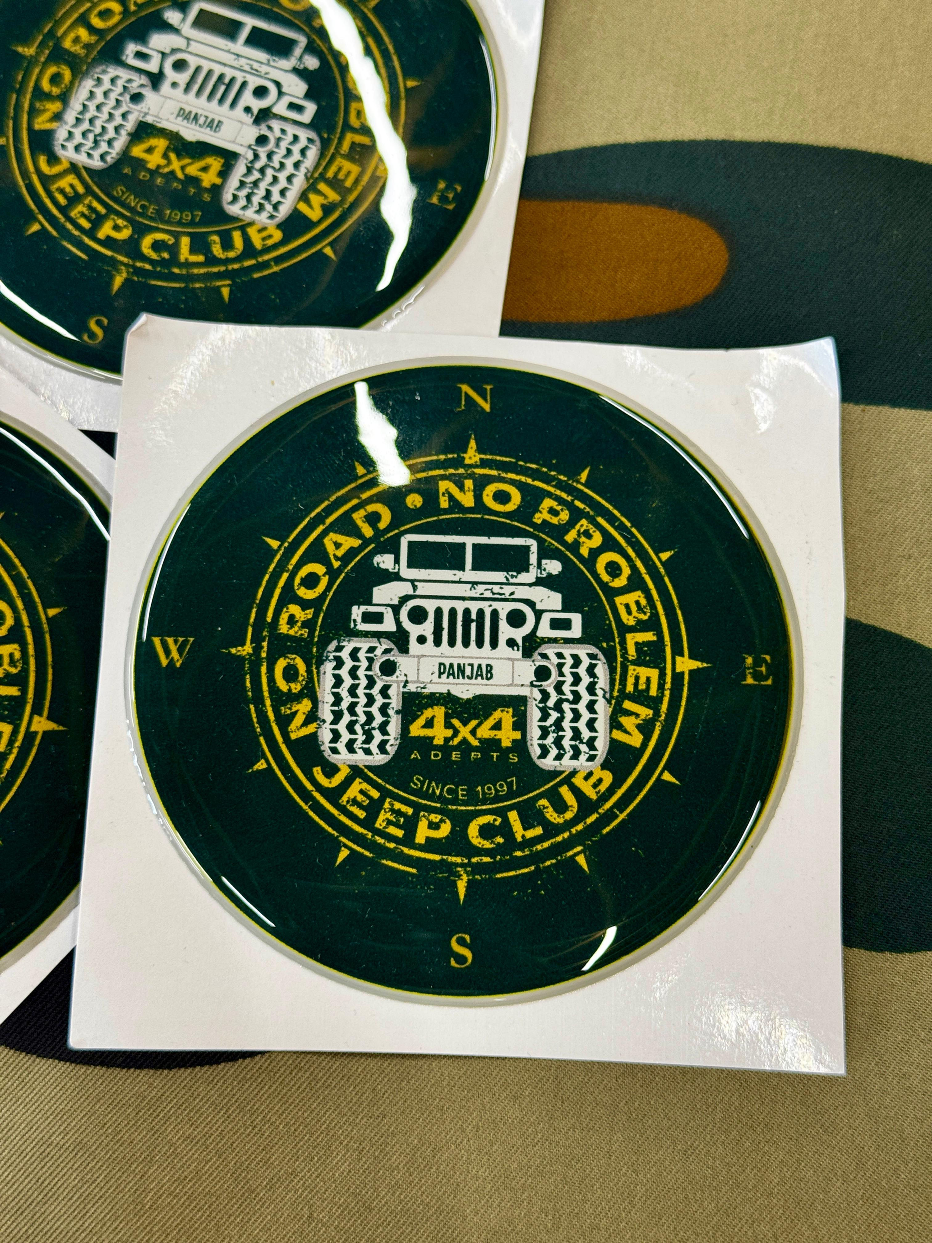 No road no problem Jeep club 3D Gel Premium Decal