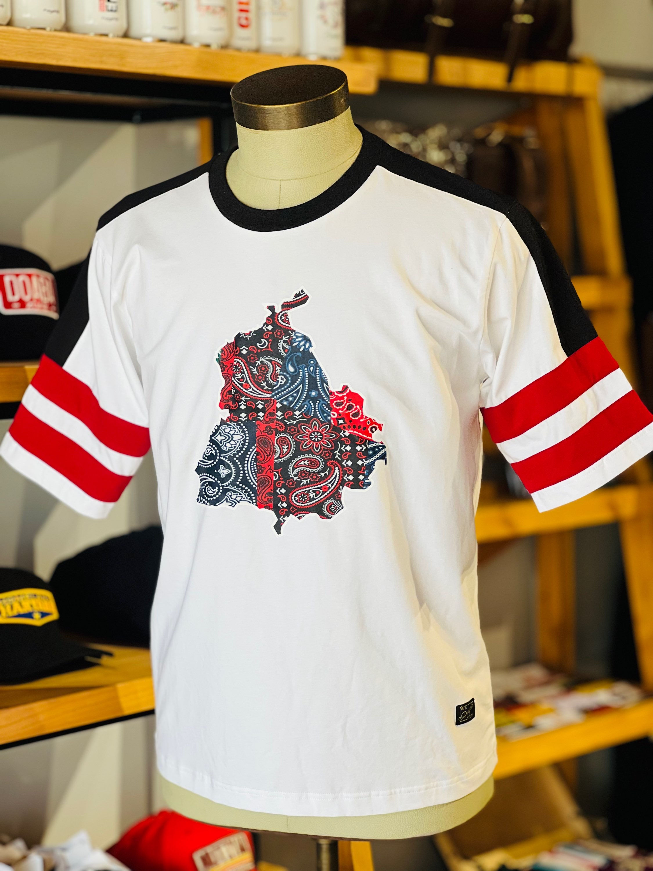 Bandana Urban Striped Drop Shoulder T shirt