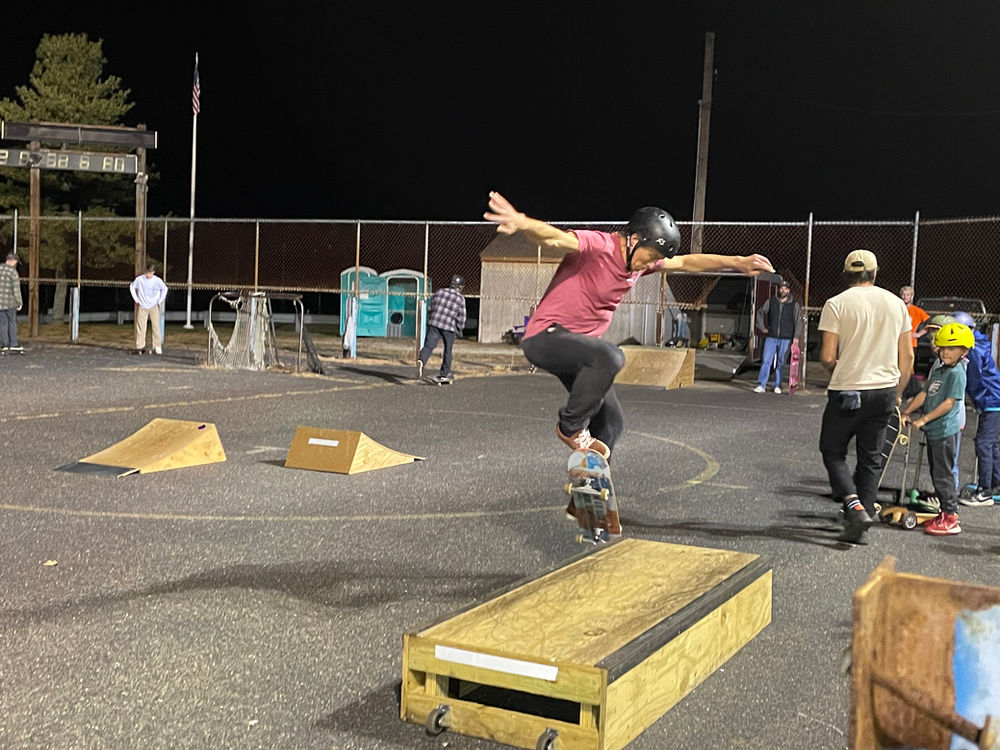 Grinding for skate park at 11th St.
