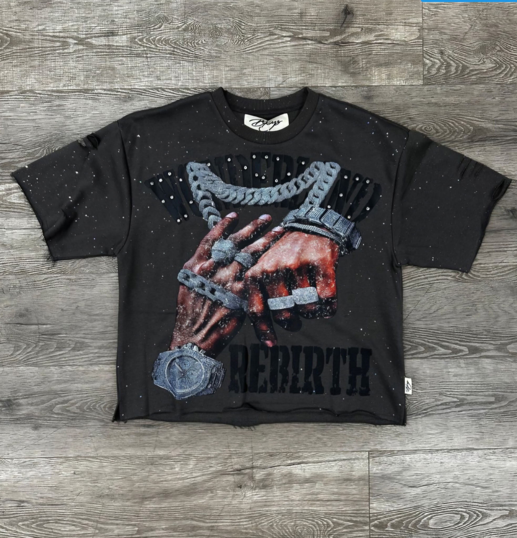 Grey Bkys Wonderland Rebirth Crop Shirt