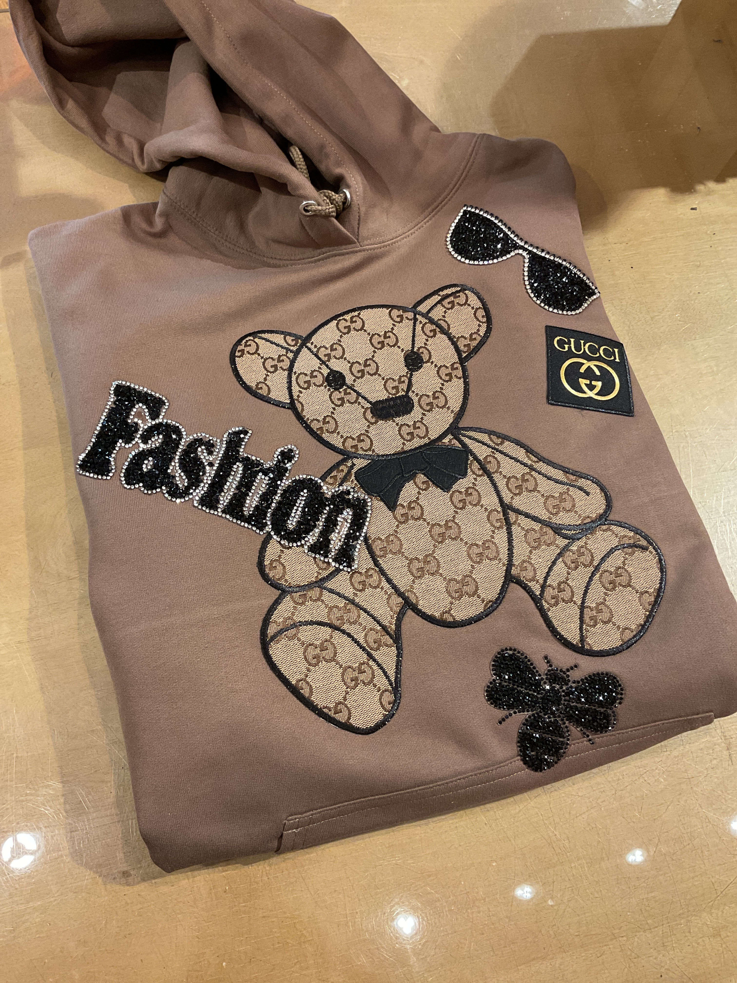 Brown Fashion Gucci Inspired Bear Junkie Hoodie