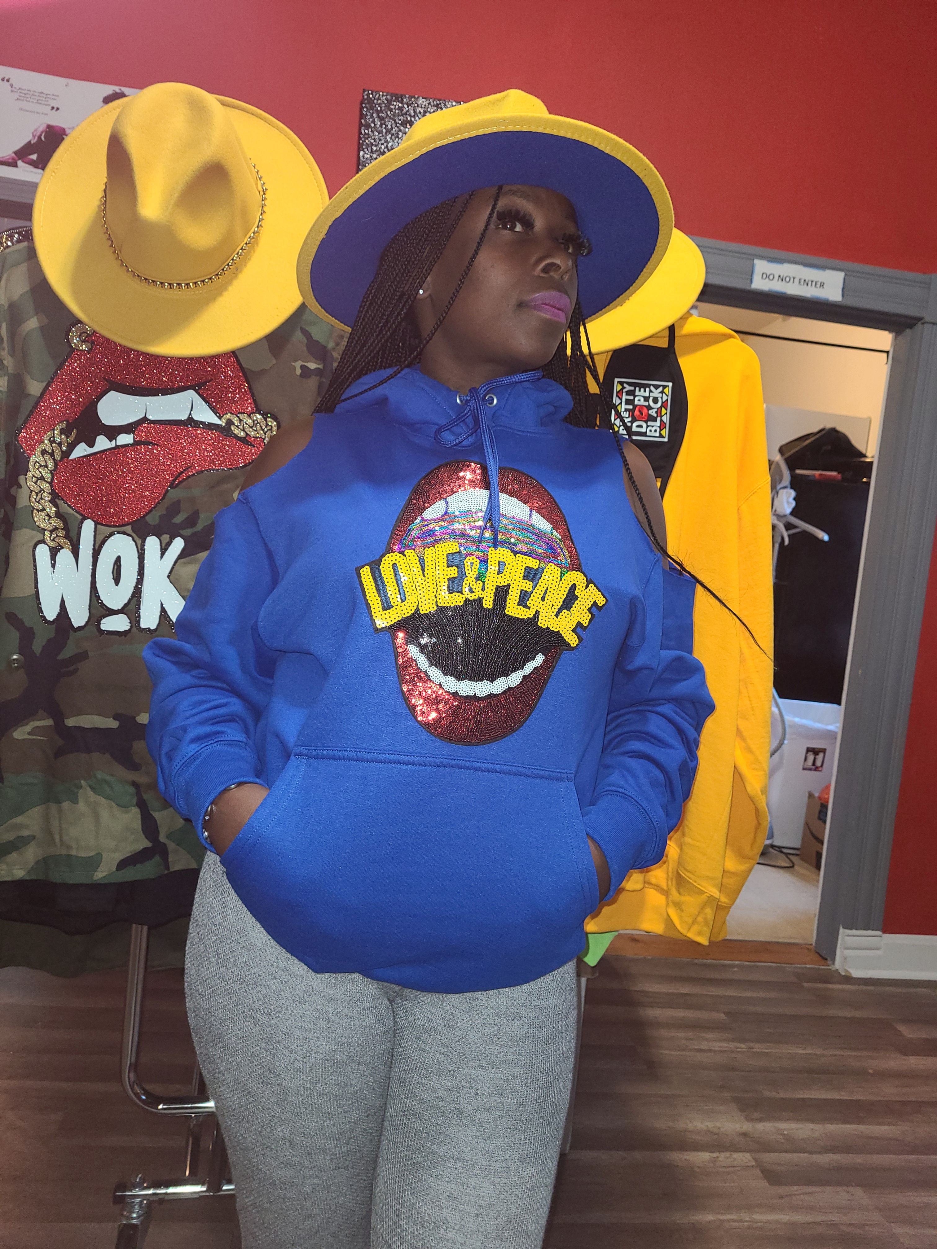 Love & Peace Royal Blue Hoodie