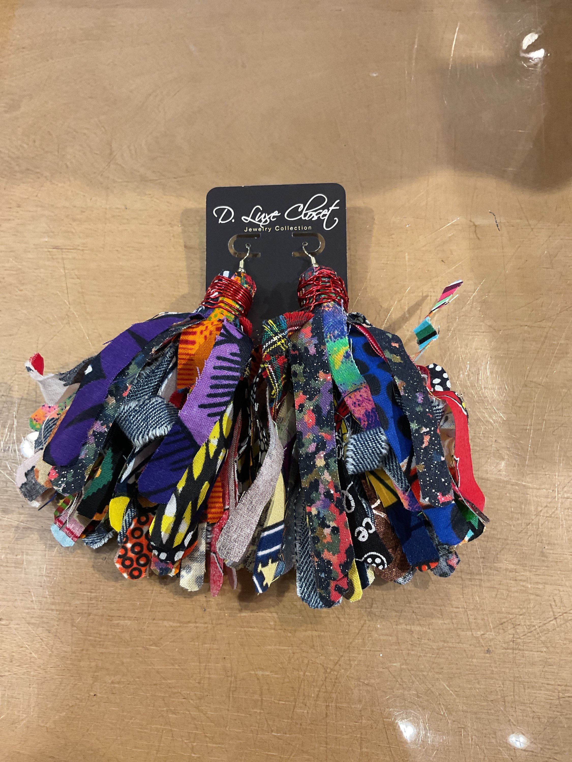 D. Luxe Mix Thread Red Wire Denim Tassels