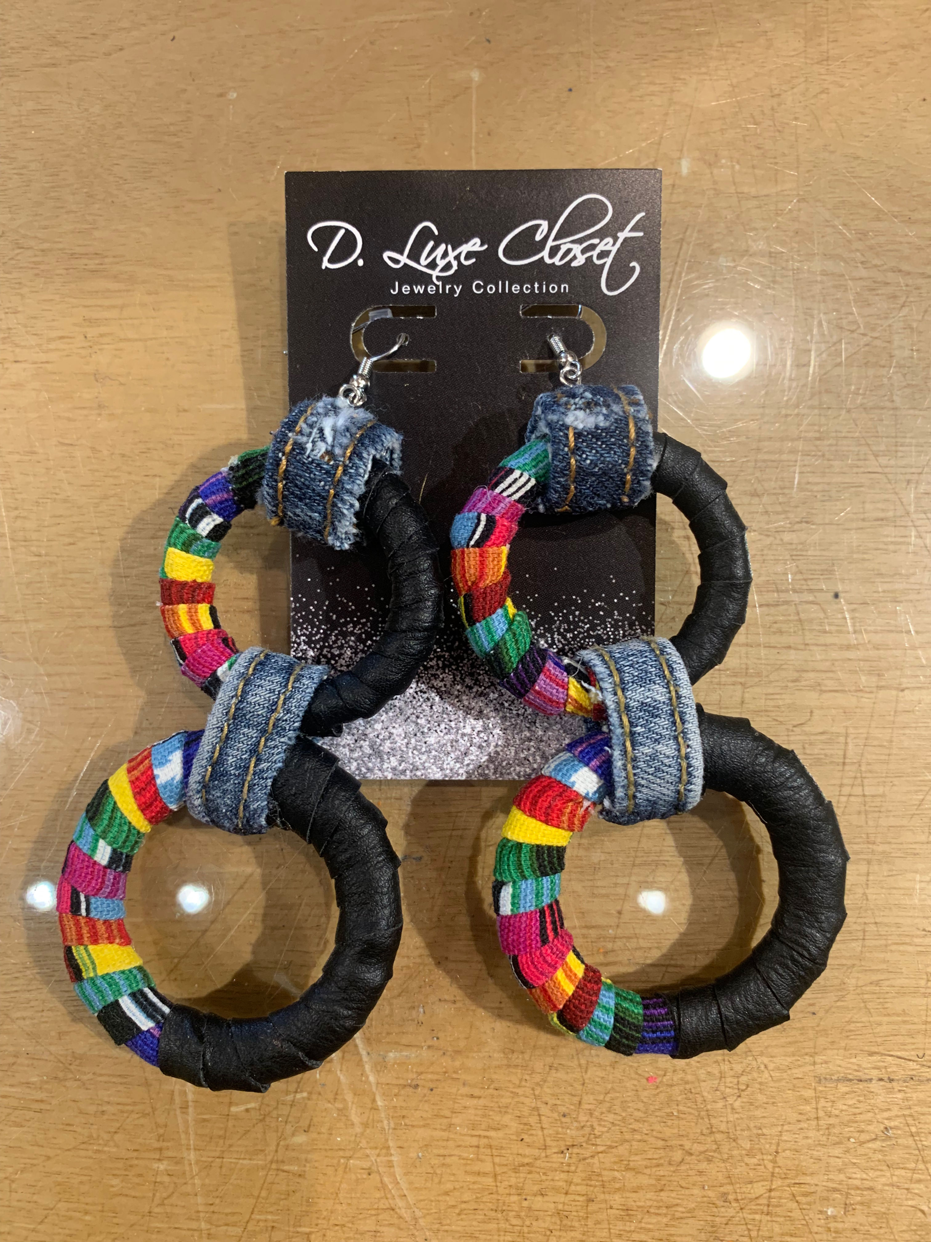 D. Luxe  Double Wrapped Multicolor Circle  Earrings
