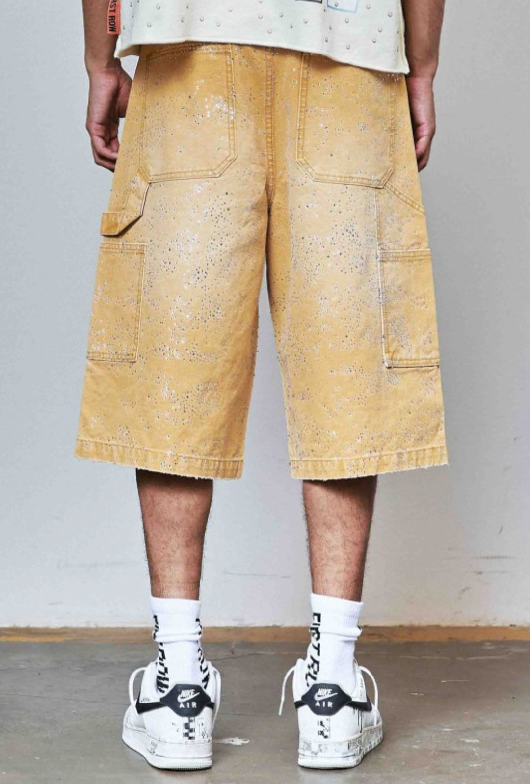 First Row Rhinestone Khaki Shorts 
