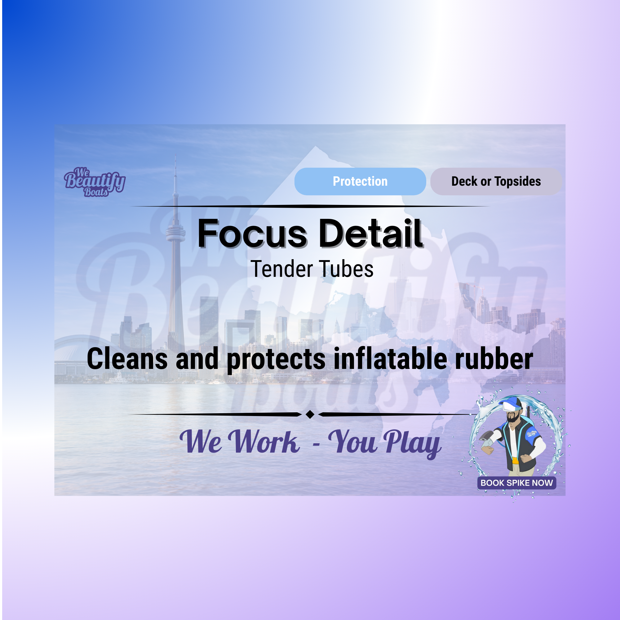 Thorough cleaning and protection for inflatable tender tubes, ensuring longevity.