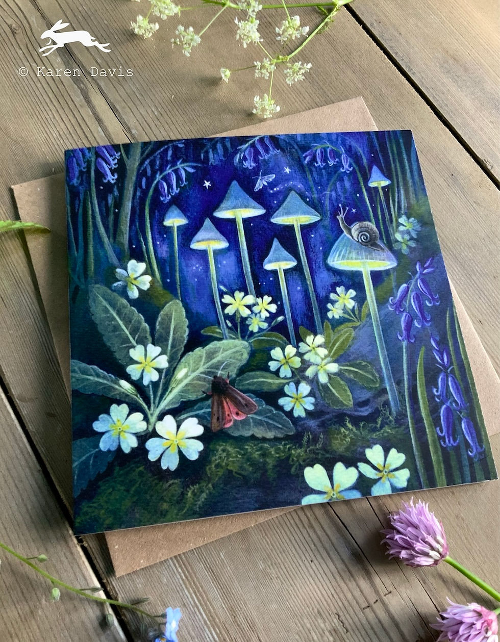 Thumbnail: Lights in the Garden. Greeting Card x1