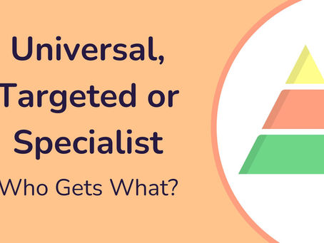 Universal, Targeted or Specialist? Who gets what?