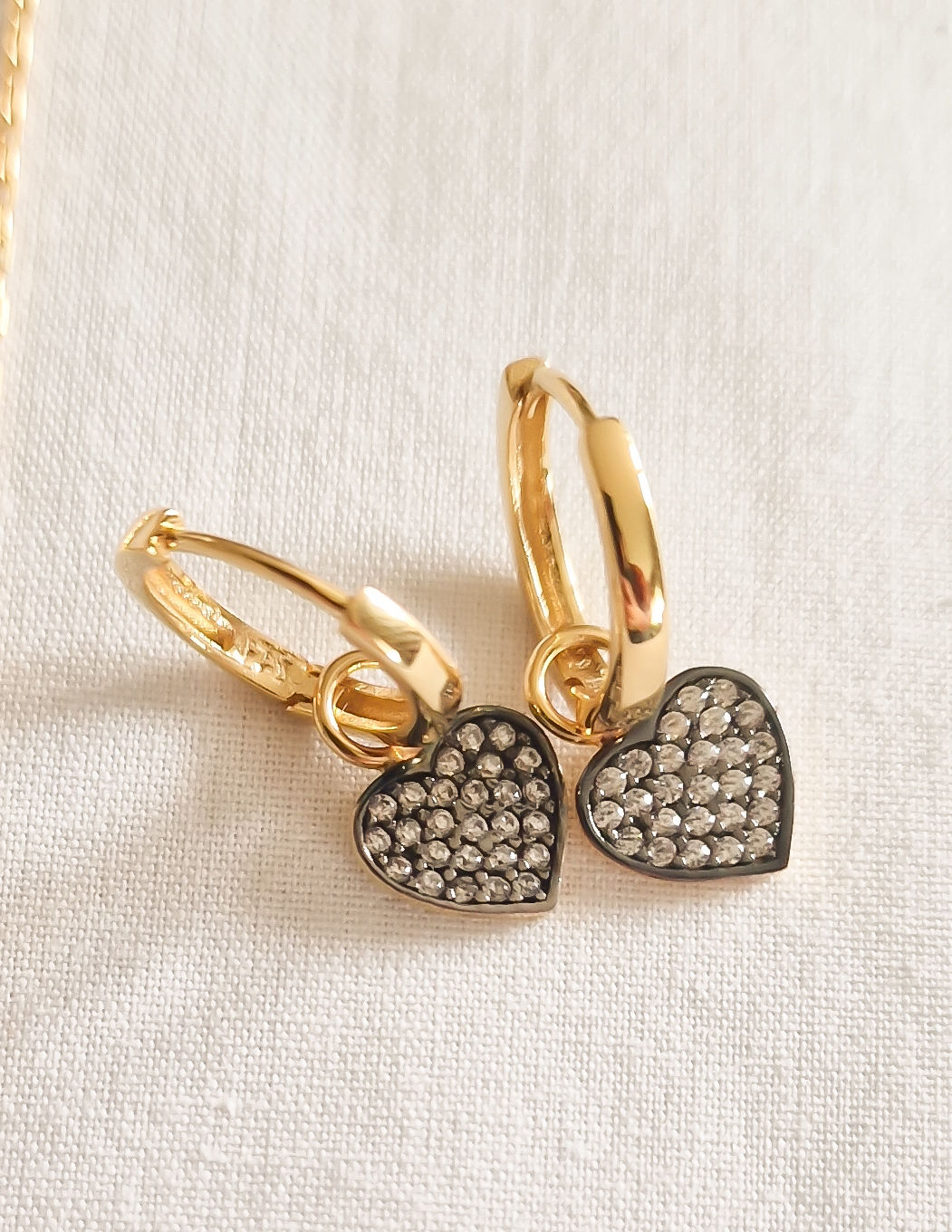 Diamond Heart Huggies