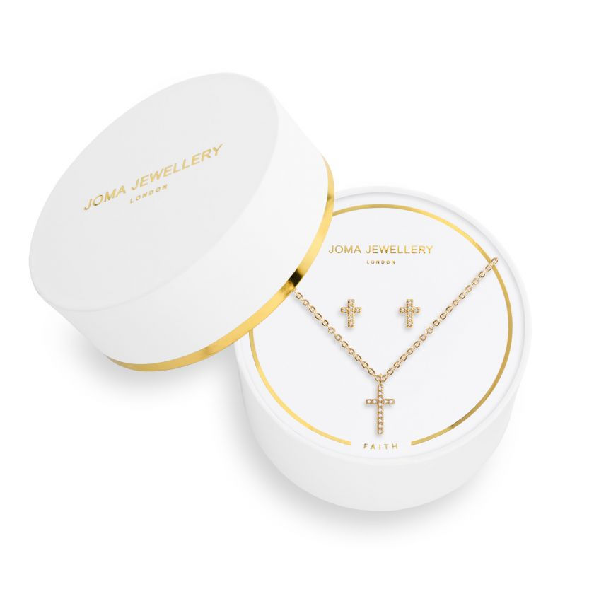 Thumbnail: Faith Necklace and Stud Earrings Set