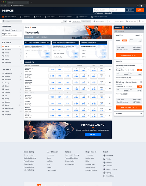 Pinnacle Sportsbook project 