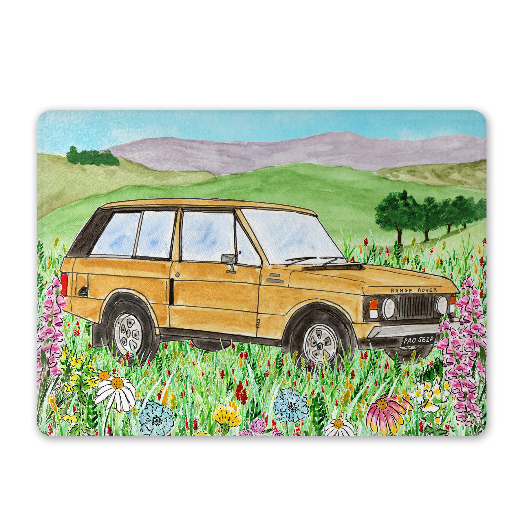 Glass Chopping Board - Range Rover Bahama Gold