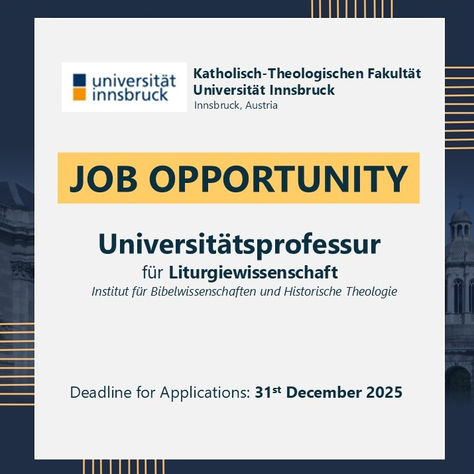 JOB OPPORTUNITY: Universitätsprofessur für Liturgiewissenschaft
