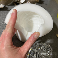 the silicone mould after the object has been removed from inside