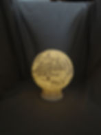 Decorative lit photo sphere in various colors, 4.5" diameter, fits LED tea light candle.