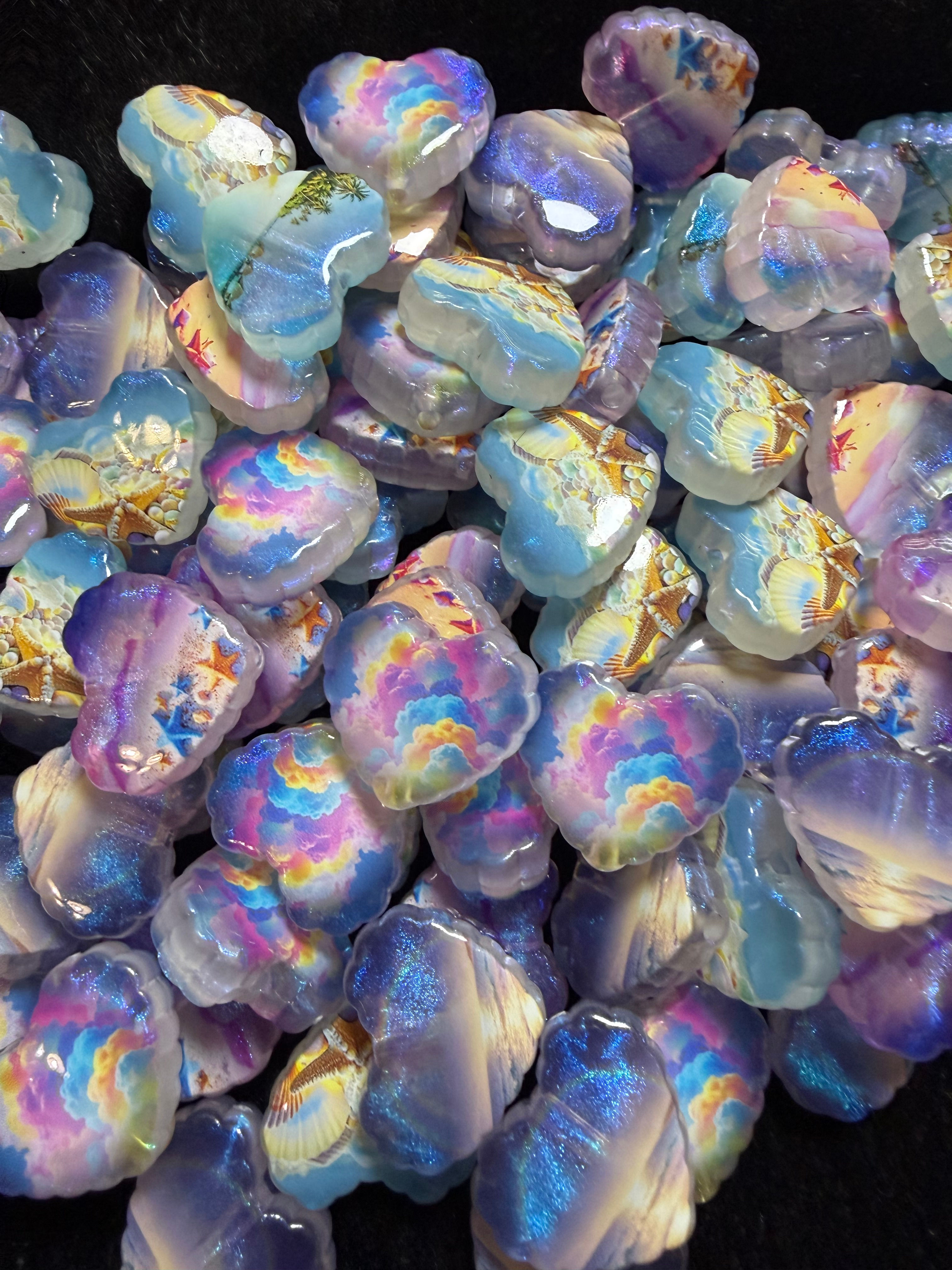 Beach vibes heart shaped beads