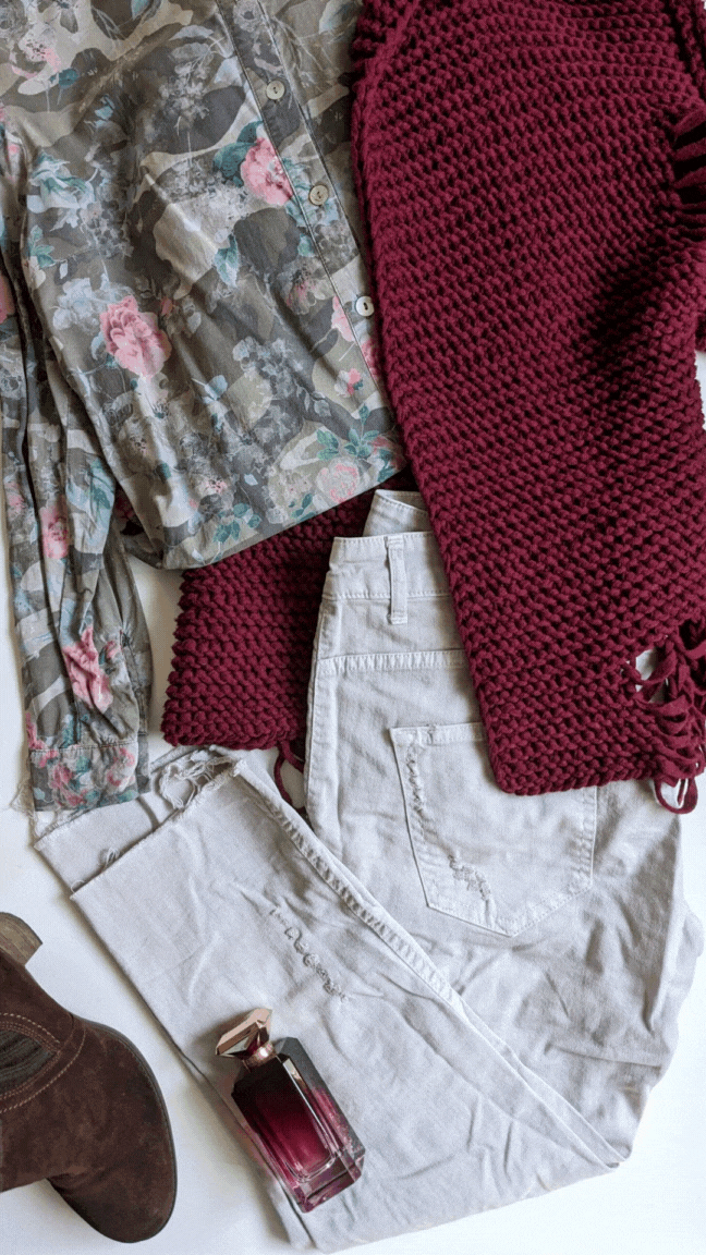 Outfit cu cercei frunze din ceramica