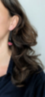 Cercei lungi cu flori din sticlă de Murano sablată