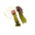 Cercei asimetrici din cupru oxidat și sticlă reciclată