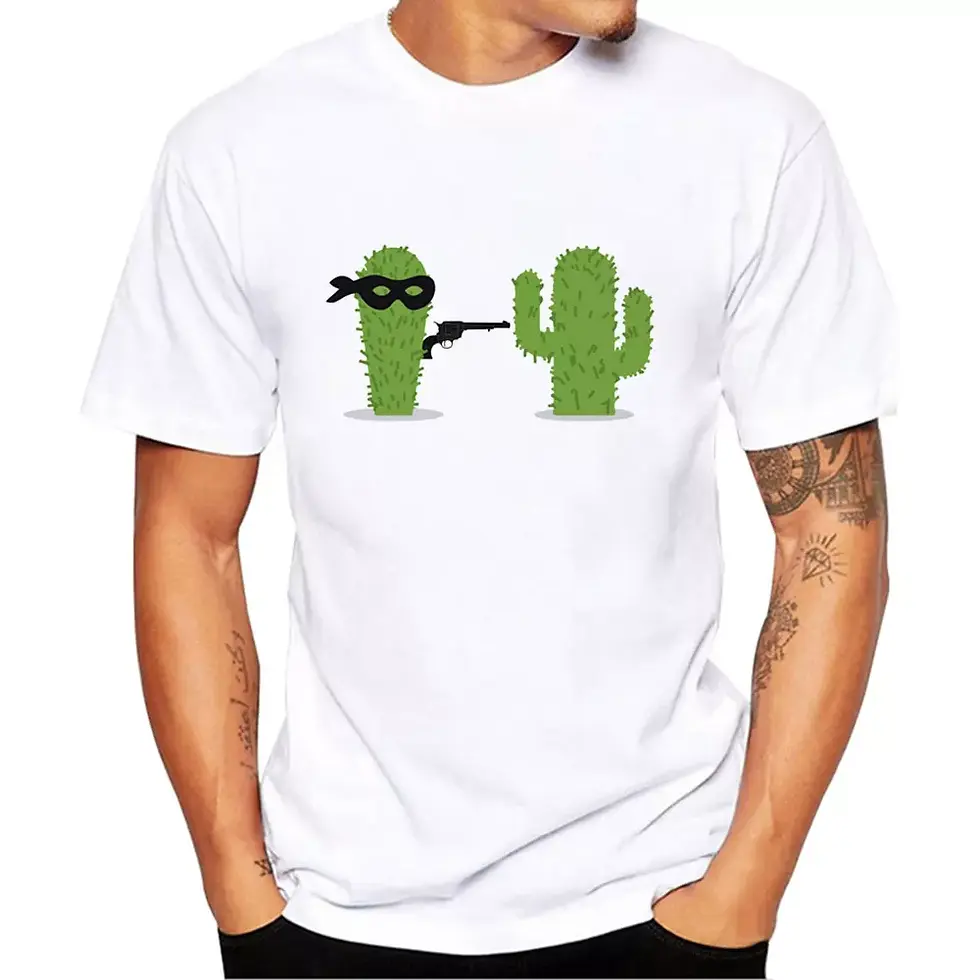 Thumbnail: Cactus Funny Men Collar T Shirt