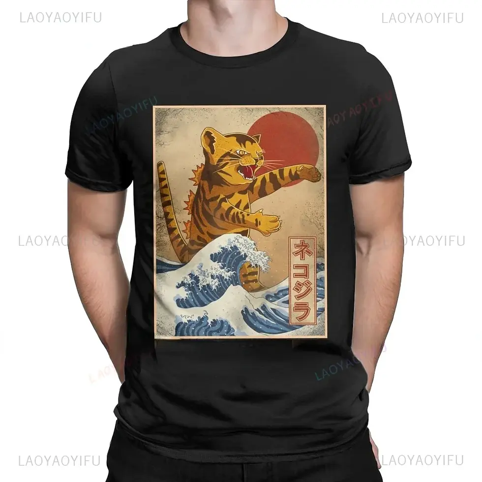 Thumbnail: Funny Catzilla Japan Cat Kitten Lover Men T Shirt Male