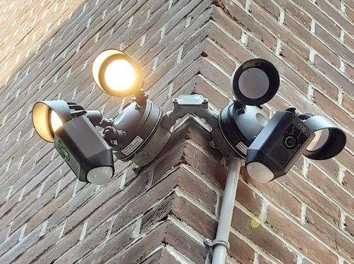 Residential security camera installation on modern home in Newmarket