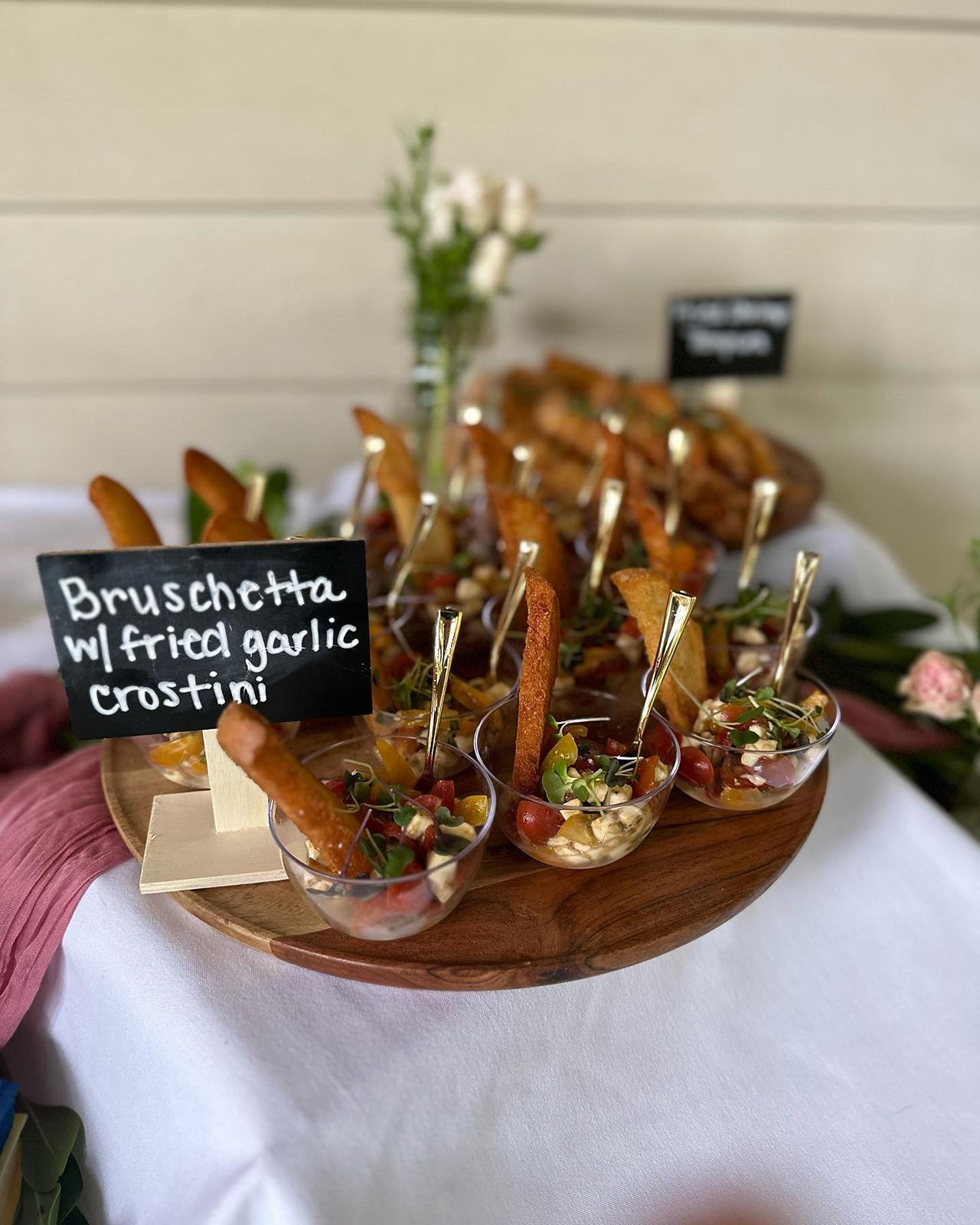 Hors d'oeuvres platter on wedding reception table