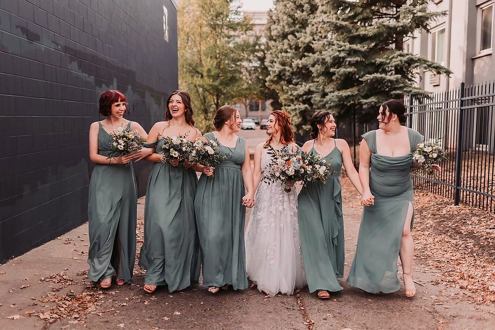 Minnesota bridal party with wedding day updos