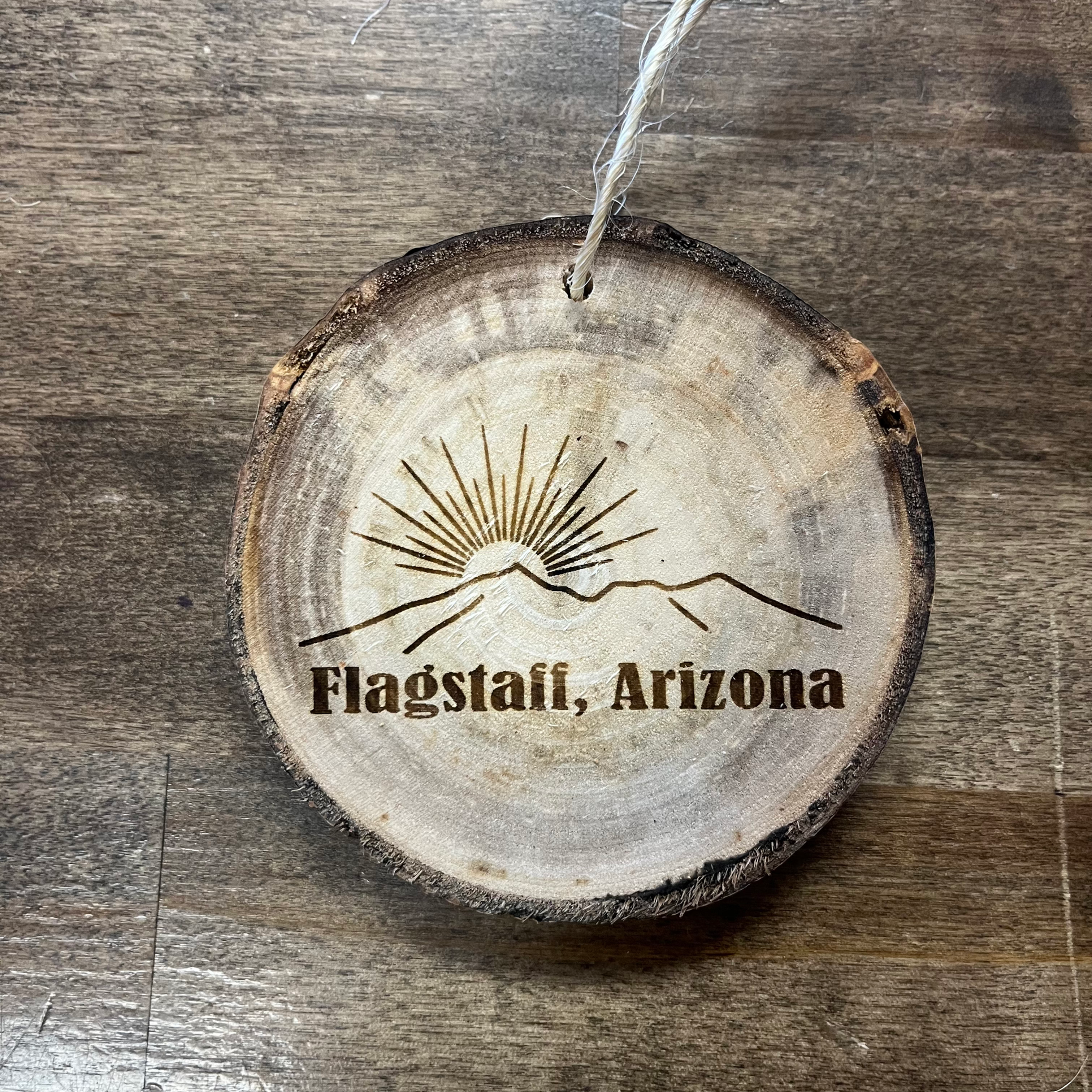 Aspen Wood Flagstaff Ornament