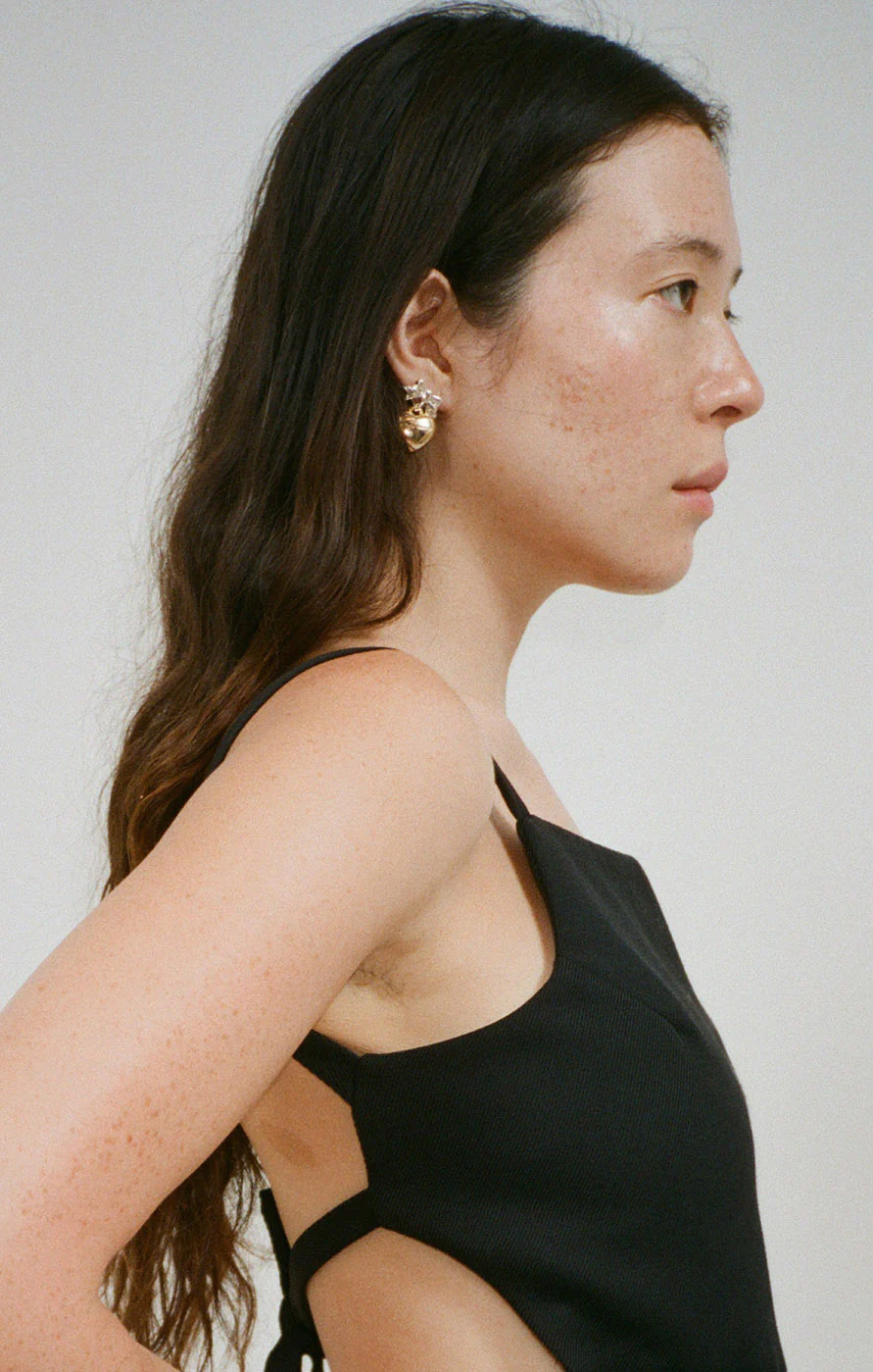 sandy liang ballerina earrings silver gold heart bow dainty cute coquette