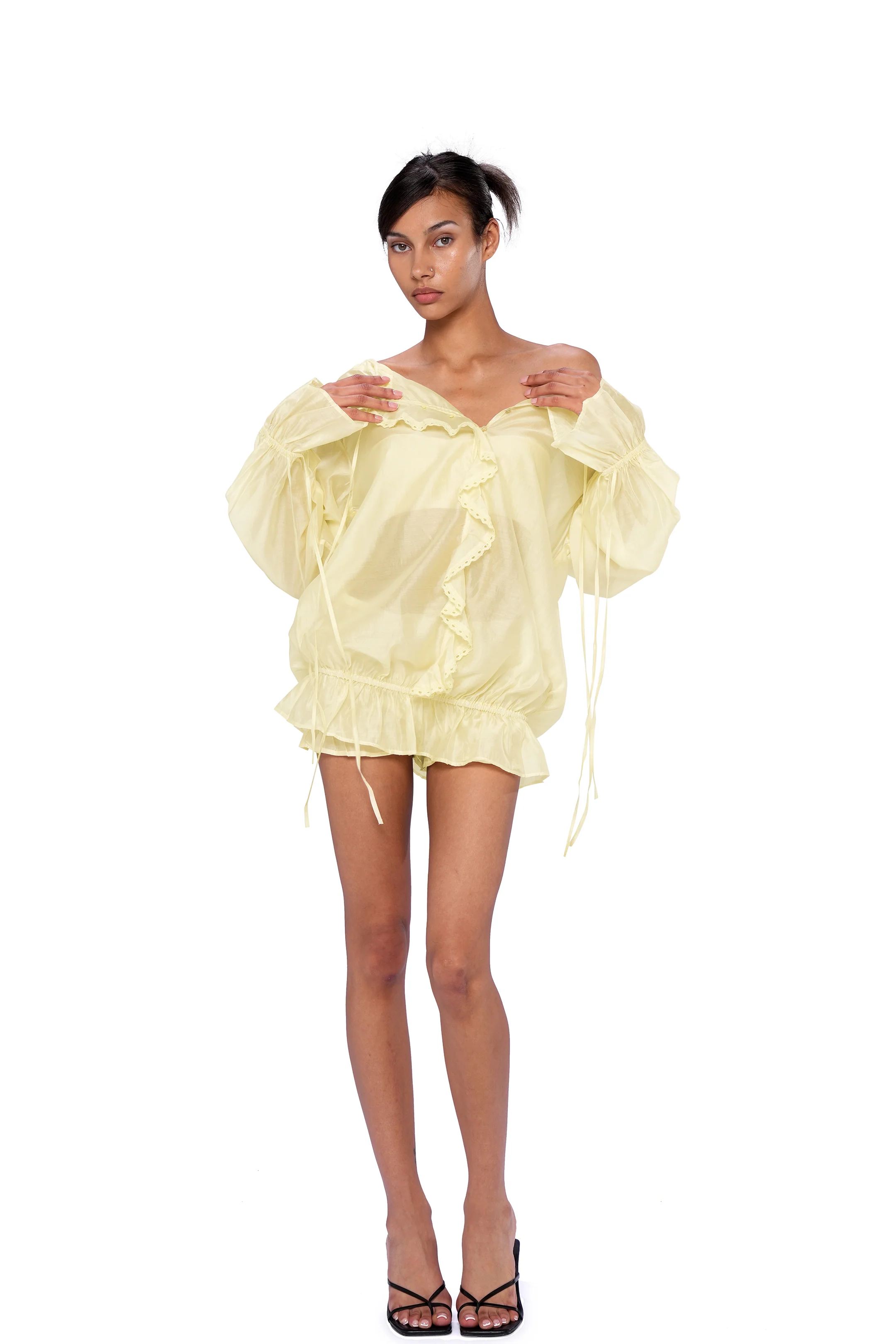 sweet chilling summer collection sheer dress top skirt skort set