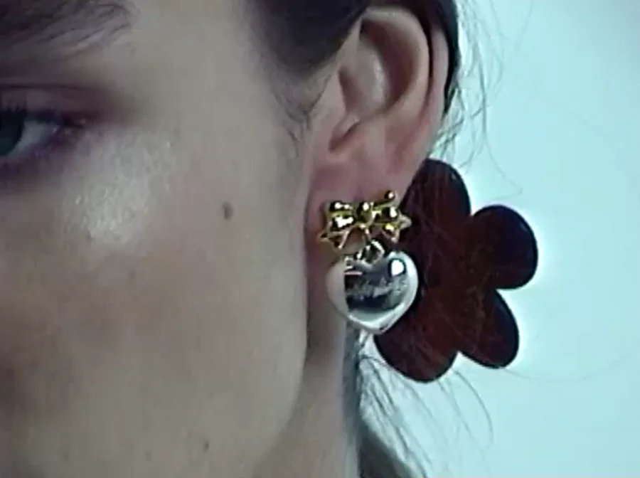 sandy liang ballerina earrings silver gold heart bow dainty cute coquette