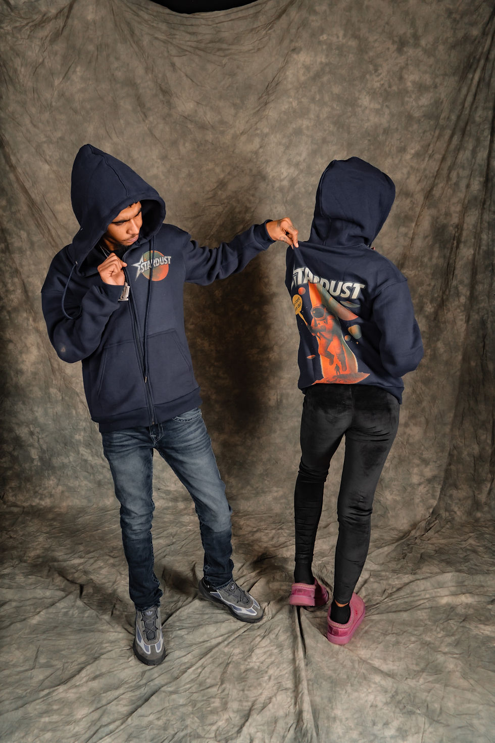 Thumbnail: NAVY BLUE AFTER><DUST ZIP UP HOODIE